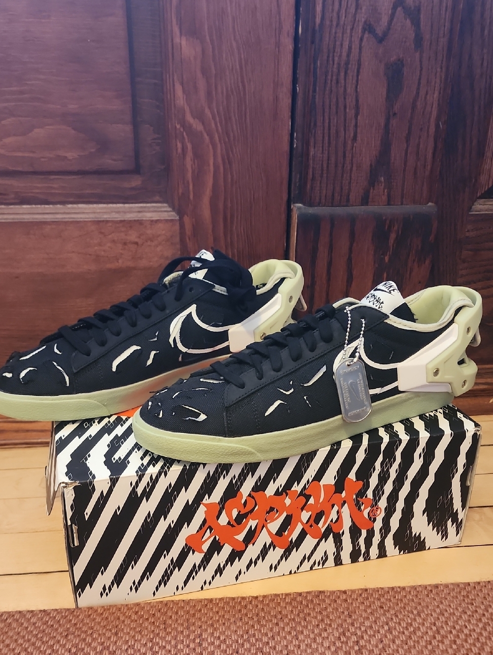 Nike Blazer Low/ ACRNM Black White Olive Size 10.5